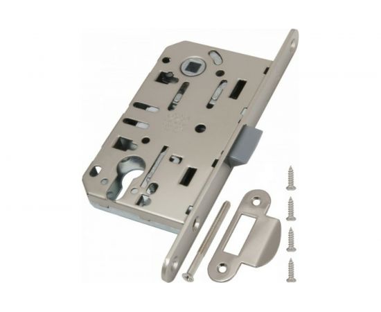 Замок AGB межк. под цил. MEDIANA EVOLUTION B01103.50.34.567 с отв. планкой B01000.13 мат хром 25807 – изображение 2