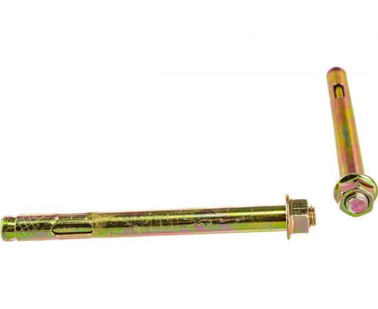 Анкерный болт с гайкой Зубр 12 x 129 мм, 10 шт, желтопассивированный, Профессионал 302342-12-129 – изображение 3