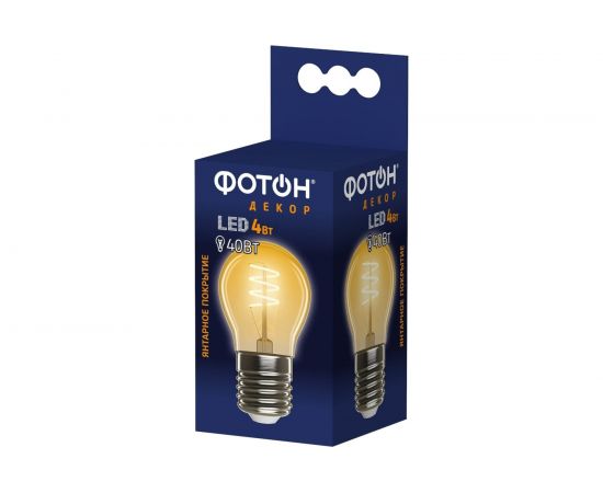 Светодиодная лампа ФОТОН LED FL P45-S 4W E27 2200К, серия ДЕКОР 23965 – изображение 4