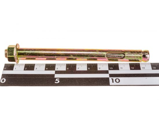 Анкерный болт с гайкой Зубр 12 x 129 мм, 10 шт, желтопассивированный, Профессионал 302342-12-129 – изображение 4