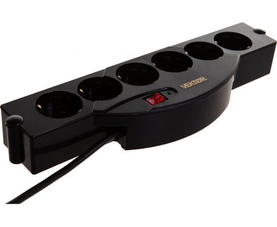 Сетевой фильтр Vektor SOLO черный 1.8-2м 7744 – изображение 5