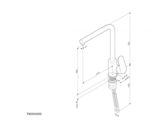 Смеситель для кухни AM.PM, Like, L-образный излив, хром, F8005000 – изображение 7
