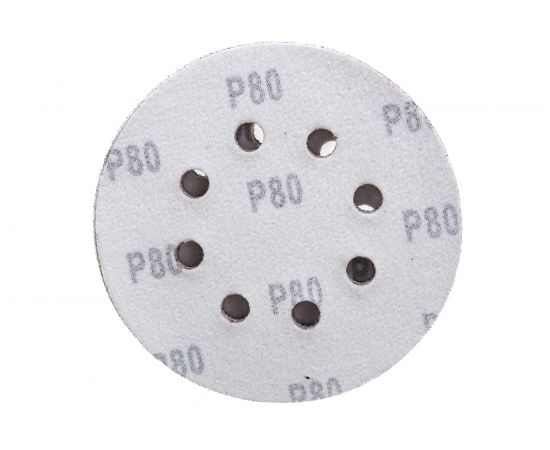 Круг шлифовальный на липучке по дереву/металлу 10 шт. (125 мм; P80; 8 отверстий) Gigant G-1018 – изображение 7
