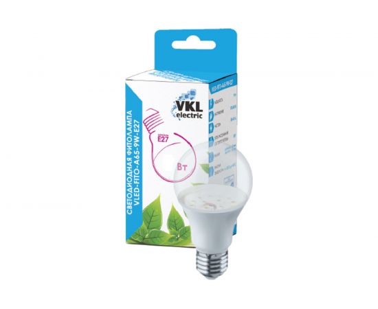 Светодиодная лампа VKL electric VLED-FITO-A65-10W-E27 220V пластик 1155781 