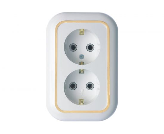 Розетка Кунцево-Электро ВАЛЕНТИНА скрытой установки, двухместная РС16-830 З 5448 