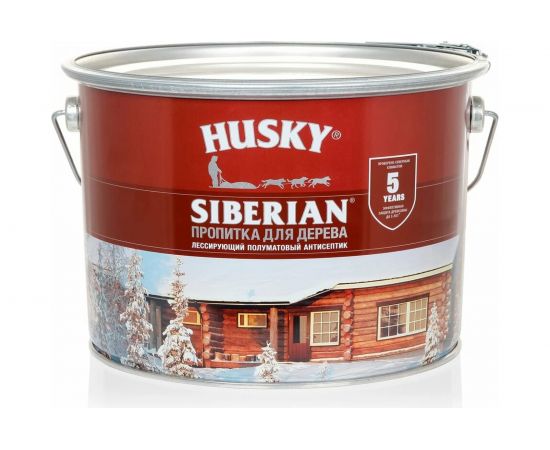 Декоративная пропитка-антисептик HUSKY SIBERIAN для дерева полуматовая палисандр 9 л 28833 