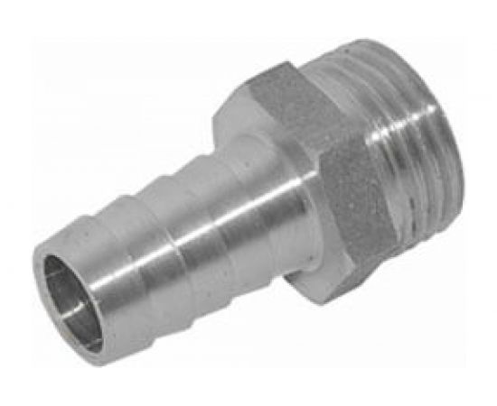 Штуцер (внешняя резьба 3/4"" - елочка 14 мм; латунь никелированная) SANTRADE 9339 