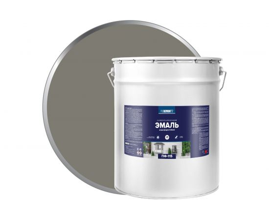 Эмаль PROREMONTT ПФ-115 серая, 20 кг Лк-00004475 