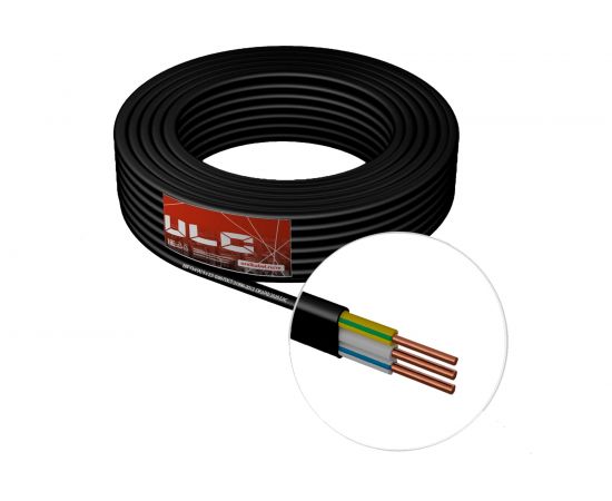 Кабель ULC ВВГ-ПнгА 3x2.5 черный, 100м ULC0024 