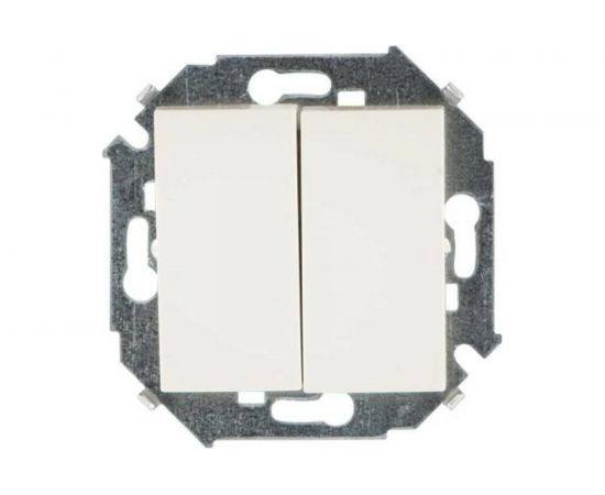 Двухклавишный выключатель Simon 16А, 250В, винтовой зажим, слоновая кость 20 1591398-031 