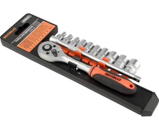 Набор торцевых головок АвтоDело 1/4" DR 12 предметов холдер 39844 14565 