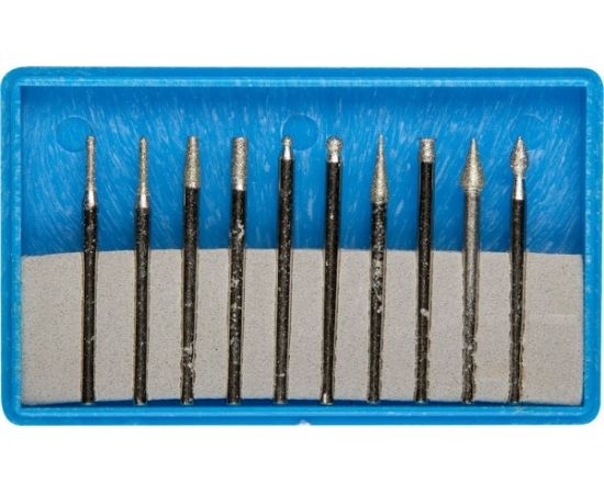 Набор мини-насадок с алмазным напылением (10 шт; 3 мм; P180) Зубр 33383-H10 