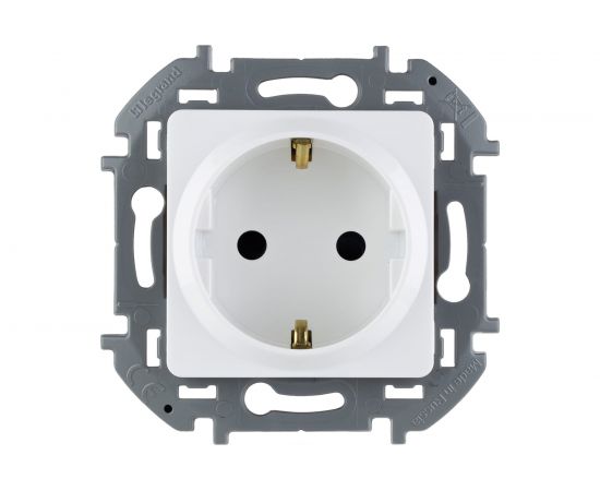 Розетка Legrand 2К+З со шторками - немецкий стандарт - 16 А - 250 В - INSPIRIA - белый 673730 