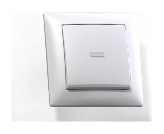 Выключатель Кунцево-Электро СЕЛЕНА скрытой установки, одноклавишный с подсветкой 10А С110-395 8102 
