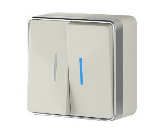 Выключатель WERKEL W5020103 двухклавишный с подсветкой Gallant слоновая кость a051550 