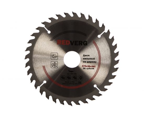 Диск пильный по дереву твердосплавный (170х30/20/16 мм; 36 зубьев) REDVERG 6621215 