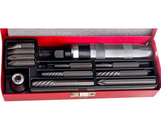 Ударно-поворотная отвертка SKRAB с экстракторами 1/2, 12 предметов 41112 – изображение 2