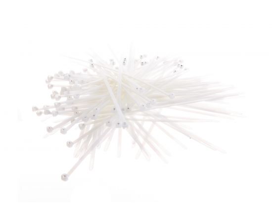 Нейлоновые стяжки с металлическим зубом FORTISFLEX КСЗ 4x200 белый 100 штук 58493 – изображение 2