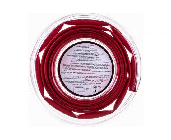 Термоусаживаемая трубка REXANT 6,0/3,0 мм красная, ролик 2,44 м 29-0034 – изображение 2