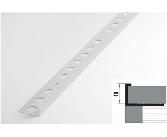 Профиль окантовочный L-образный алюминиевый ЛУКА 10 мм, 2,7 м, Белый УТ000012923 – изображение 2