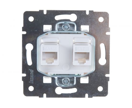 Двойная компьютерная розетка LEZARD RAIN белая 703-0288-141 – изображение 3