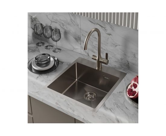 Мойка из нержавеющей стали IDDIS Haze сатин, 490х510 HAZ49S0i77 – изображение 3