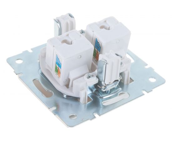 Двойная компьютерная розетка LEZARD RAIN белая 703-0288-141 – изображение 4