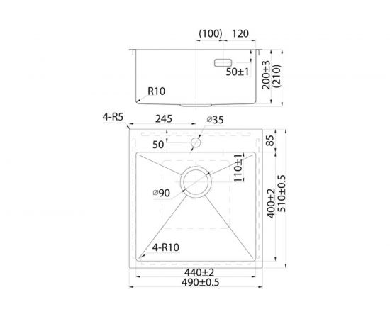 Мойка из нержавеющей стали IDDIS Haze сатин, 490х510 HAZ49S0i77 – изображение 4
