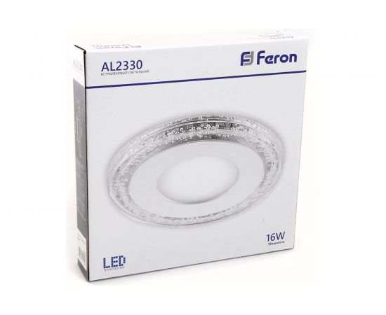Встраиваемый светильник FERON светодиод 16W, 1280 Lm, 4000К и подсветка 4000К, белый, AL2330 29590 – изображение 8