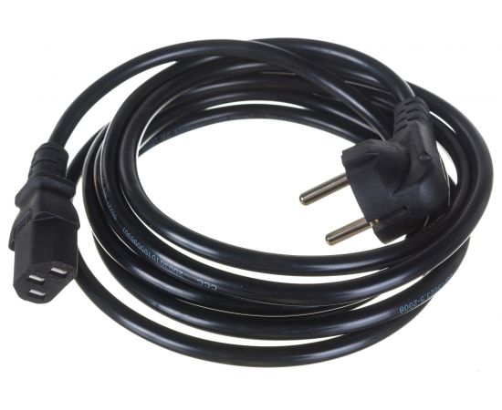 Кабель питания ExeGate Power PC-3P Евровилка угловая Schuko- С13 VDE-250V-3х0.5-CU 6A 3м 280661 