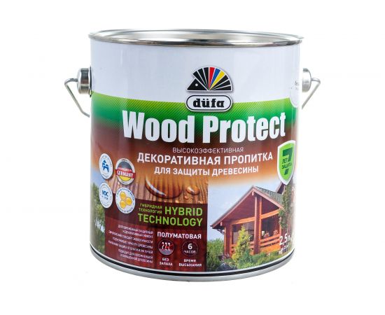 Пропитка для защиты древесины Dufa Wood Protect белый 2,5 л МП000015749 