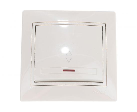 Проходной выключатель Lezard MIRA, с подсветкой, крем, со вставкой, 701-0303-114 