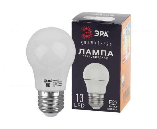Светодиодная лампа ЭРА ERAW50E27 LED A503WE27, груша, 13SMD, 3W, E27, для белтлайт, 10/100/3600, белый Б0049582 