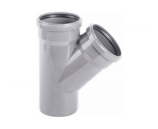 Тройник ХЕМКОР НПВХ, внутренняя канализация, 50х50 мм, 45 градусов 2391021 