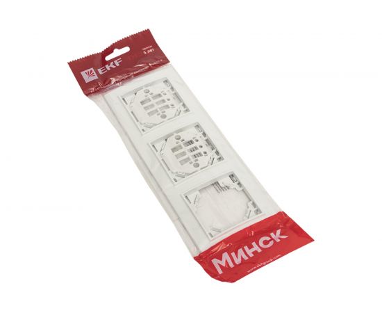 Горизонтальная рамка EKF Минск 3-местная белая Basic SQERM-G-303-10 