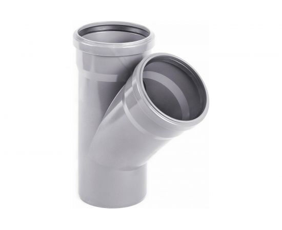 Тройник ХЕМКОР НПВХ, внутренняя канализация, 50х50 мм, 45 градусов 2391021 – изображение 2