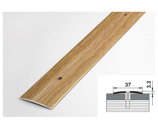 Порог прямой алюминиевый декоративный (37 мм, 1,35 м, Дуб универсальный) ЛУКА 00000001858 – изображение 2