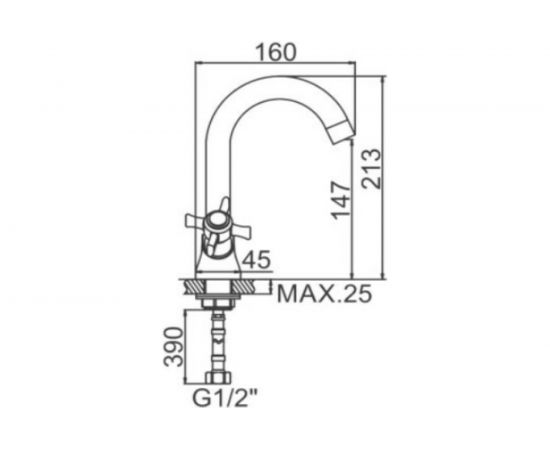 Смеситель для умывальника LEDEME L1111-2 с гайкой 89577 – изображение 2