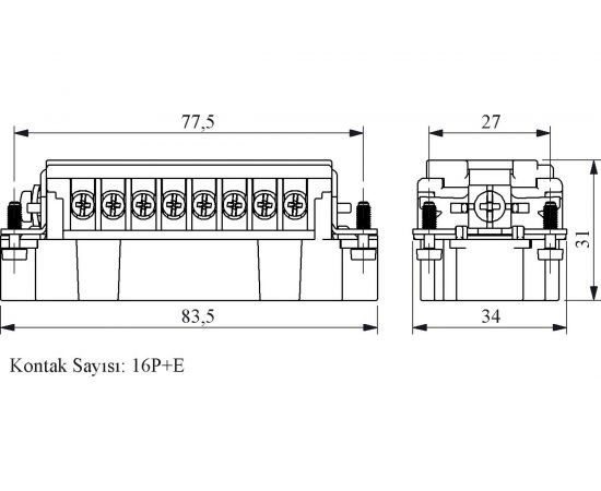Штепсель Emas 16 полюсов, 16А EB016CF00 – изображение 2