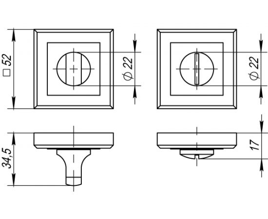 Поворотная ручка PUNTO BK6 QL CF-17 кофе 33227 – изображение 2