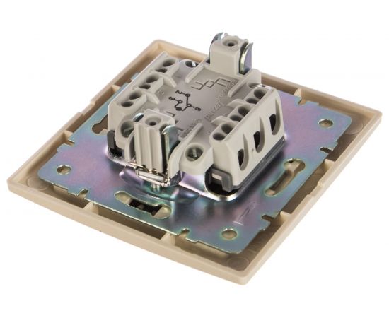 Проходной выключатель Lezard MIRA, с подсветкой, крем, со вставкой, 701-0303-114 – изображение 3