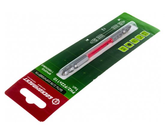 Бита двусторонняя (110 мм; PH2xPZ2; сталь S2) БОЕКОМПЛЕКТ BPH2PZ2-110DOUBLE – изображение 3