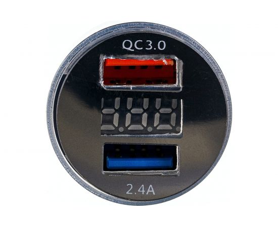 Автомобильное зарядное устройство для телефона и гаджетов DSV USB с вольтметром R77005 – изображение 3