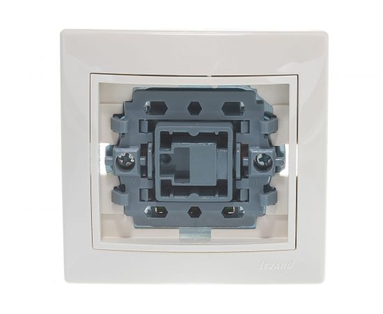Проходной выключатель Lezard MIRA, с подсветкой, крем, со вставкой, 701-0303-114 – изображение 4