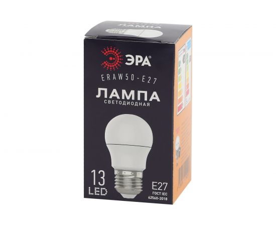 Светодиодная лампа ЭРА ERAW50E27 LED A503WE27, груша, 13SMD, 3W, E27, для белтлайт, 10/100/3600, белый Б0049582 – изображение 4