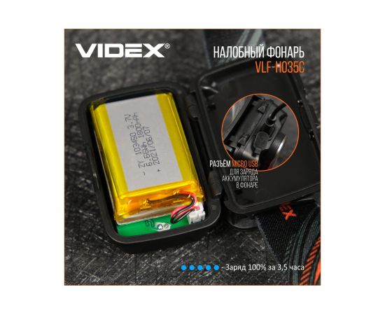 Налобный светодиодный фонарик H035C 410Lm 5000K Videx VLF-H035C – изображение 10