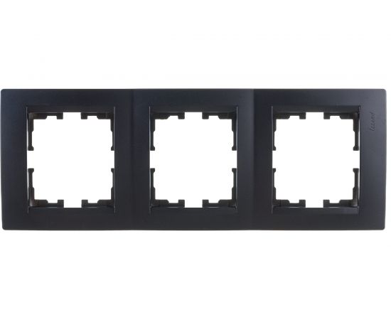 Трехместная вертикальная рамка Lezard KARINA, без вставки, чёрный бархат 707-4200-153 