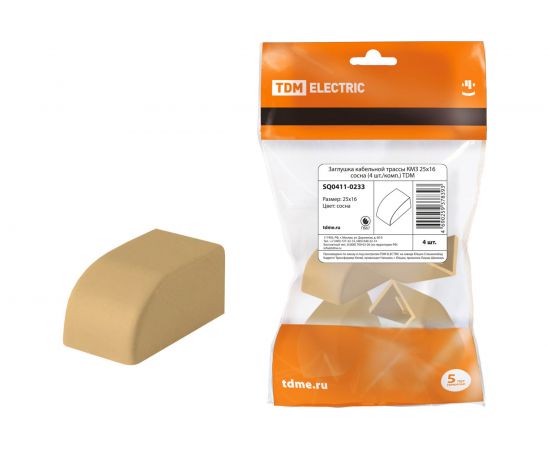 Заглушка кабельной трассы TDM КМЗ 25x16 сосна 4 шт./комп. SQ0411-0233 