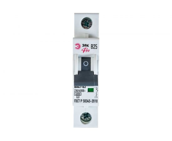 Автоматический выключатель ЭРА PRO NO902242 ВА47-63 1Р, 25А, 6 кА, кривая B Б0048831 