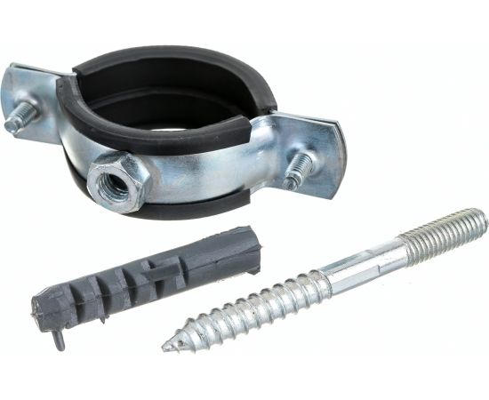 Сантехнический хомут для труб СИБРТЕХ 38-43 (1 1/4""), резин. упл., шпилька+дюбель 481673 